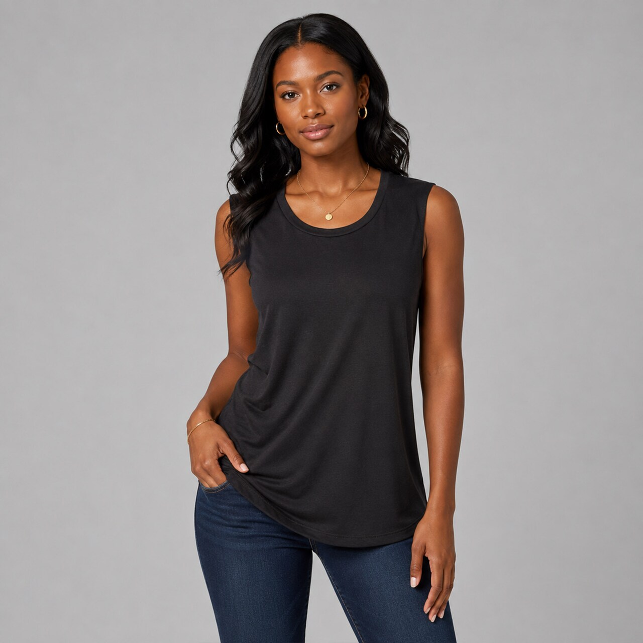 BELLA CANVAS Women’s Flowy Scoop Muscle Tank Sleeveless Top for Casual Wear